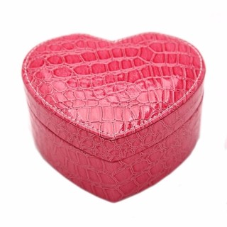[HOT] Hộp đựng đồ trang sức hình trái tim bọc da (Hồng)