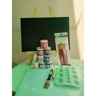 Combo màu vẽ acrylic cho người mới bắt đầu (tặng kèm khay và bay pha màu)