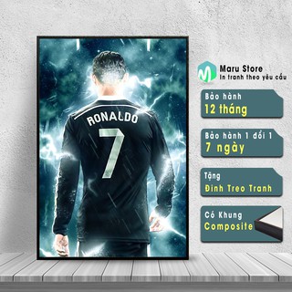 Tranh Cầu Thủ Bóng Đá Ronaldo, Kiểu Vẽ, Có Khung, Tặng Đinh Treo Tranh