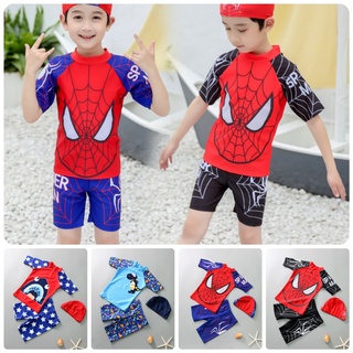 Bộ đồ bơi siêu nhân người nhện kèm nón bơi - Đồ bơi bé trai DBBT05