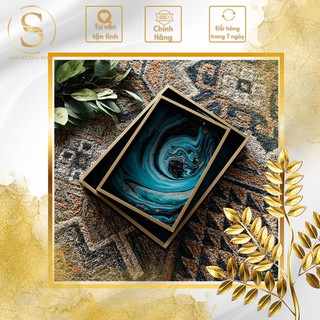 Khay Trang Trí Tiệc, Bàn Trà Mapsea Viền Vàng Gold Sang Trọng