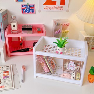 Kệ Để Bàn Mini Nhựa Lỗ Folding Shelf