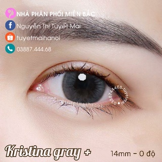 [ Ảnh Thật ] Lens Cận Màu Xám Tây Siêu Êm Siêu Mềm Kristina Gray 14mm 0 đến 6 Độ - Kính Áp Tròng Hàn Quốc Chính Hãng