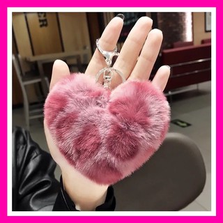 [ FREE SHIP] Móc khoá cục bông hình trái tim đáng yêu