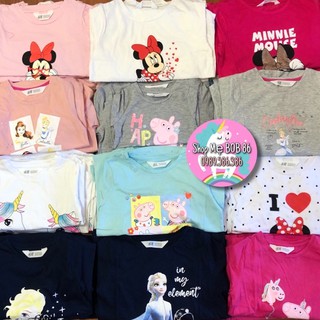 Áo dài tay H&amp;M bé gái Elsa, Micky, Pony