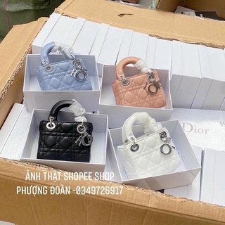 [TAG TRĂNG] Túi da mịn 3 ô loại đẹp 2 quai đeo Size 17cm (kèm hộp)