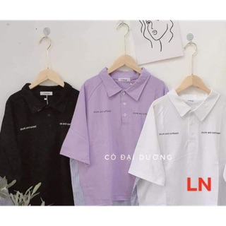 Áo polo chữ DRUNK LN12