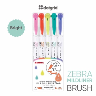 Set 5 Bút Highlight Zebra Mildliner Brush-WFT8-5C-HC