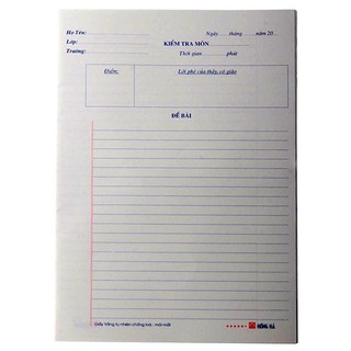 5 tập giấy kiểm tra kẻ ngang Hồng Hà 4913