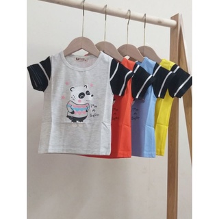 MỚI VỀ) Áo thun cotton hình chú gấu trúc  cho bé trai 10-18kg