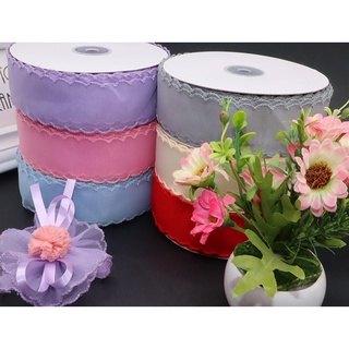 Ruy băng vải viền hoa, bản rộng 3.8 - 4 cm, cuộn 3 mét