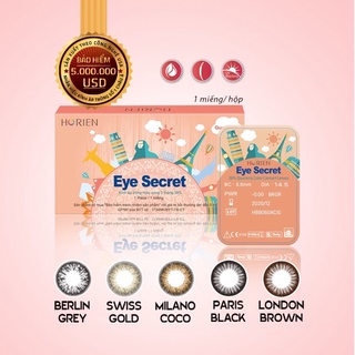 Tặng ngâm (8.7/14.5) Kính áp tròng màu 3 tháng cận >6 Horien Eye Secret (Taiwan)