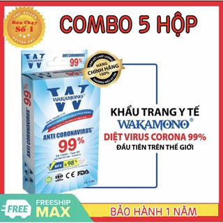 [ COMBO 5 HỘP ] KHẨU TRANG Y TẾ WAKAMONO NGƯỜI LỚN