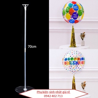 Set bóng 4D trong suốt in hình và trụ bóng mika 1 nhánh 70cm phụ kiện trang trí sinh nhật sự kiện