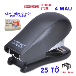 Dập ghim, Bấm kim số 3 Sunwood 8126 Dập 25 Tờ kèm 01 hộp ghim 24/6