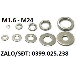 Bộ 10 Long đen/ vòng đệm các kích thước.M1.6 M2 M2.5 M3 M4 M6 M8 M10 M12 M14