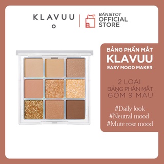Bảng phấn mắt 9 màu KLAVUU Eye Palette 7.8g Không Thấm Nước Siêu đẹp Bansitot