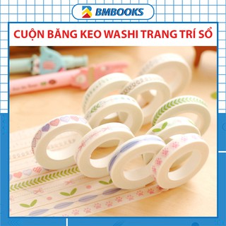 Washi tape cute băng dính giấy họa tiết nhiều màu sắc được chọn phân loại BMBooks