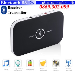 Thiết bị thu phát nhạc không dây Bluetooth B6 - 2in1 Bluetooth Receiver - Bluetooth Transmiter