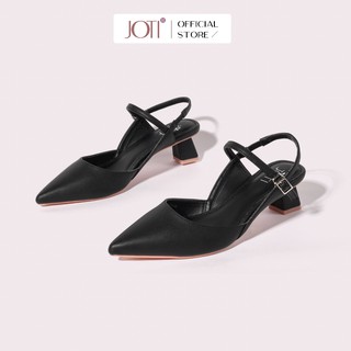Giày Cao Gót Nữ JOTI Lolita 3269VN5 - Mũi Nhọn Hở Gót Đế Trụ Vuông Cao 4cm Da Mờ - Mang Công Sở Dự Tiệc