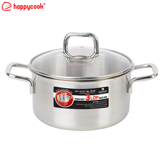 [Mã BMBAU50 giảm 7% đơn 99K] Nồi Inox Nắp Kính 3 Lớp Cao Cấp Alvar Happy Cook 20cm N20-ALVG