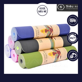 THẢM TẬP YOGA SSR CHỐNG TRƯỢT TPE  2 LỚP 6MM CAO CẤP - THẢM TẬP GYM (PD458058104)