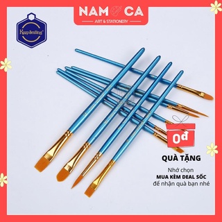 Bộ 10 cọ vẽ màu nước, sơn dầu Keep Smiling xanh ngọc trai cao cấp, cọ vẽ namca