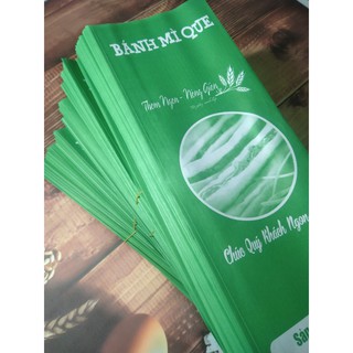 500 TÚI GIẤY ĐỰNG BÁNH MÌ QUE XANH HỌA TIẾT TRẮNG (Giấy Ford dầy dặn)
