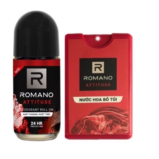 Combo lăn khử mùi Romano 50ml + nước hoa 18ml Attitude