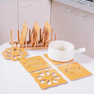 [❌GIÁ SỈ❌] MIẾNG LÓT NỒI BÁT ĐĨA BẰNG GỖ SANG CHẢNH 14,5CM 88036