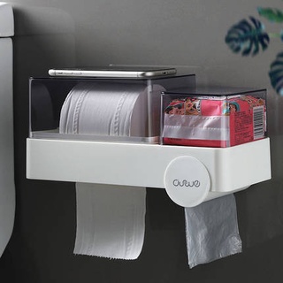 Hộp khăn giấy đa năng có năp đậy, thiết kế treo tường không cần khoan