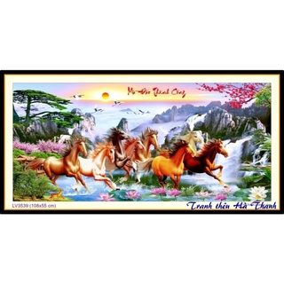 [Chưa thêu] Tranh thêu chữ thập Mã Đáo Thành Công 3D LV3539