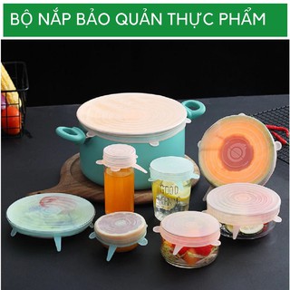 Bảo quản thực phẩm Bộ 6 nắp Silicone siêu dai dùng nhiều lần