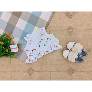 [4-8kg] Áo Thun Bé gái 06 - Màu Trắng/Cầu Vồng