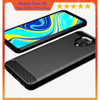 Ốp lưng Redmi Note 9 /9S/ Note 9 Pro/ Note 9 Pro Max/ Redmi 10X 4G ốp phay xước carbon vân kim cương chống shock cao cấp