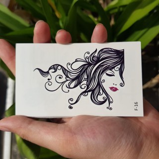 Hình xăm cô gái tính nghệ thuật cao f16. Xăm dán tatoo mini tạm thời, size <10x6cm