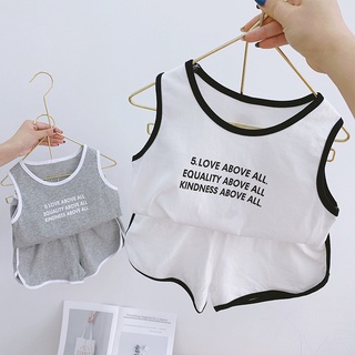Bộ Ba Lỗ Cho Bé Trai In Chữ Love , Chất Cotton Cao Cấp ,Thời Trang Cho Bé Từ 7-18kg MINKYSUN
