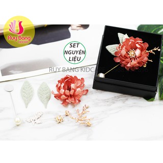 Set nguyên liệu cài áo hoa cúc