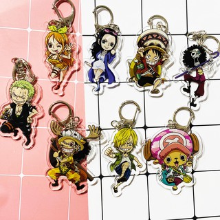 ( Mica trong acrylic ) Móc khóa One Piece Đảo Hải Tặc ver Stamped quà tặng xinh xắn dễ thương in hình anime chibi