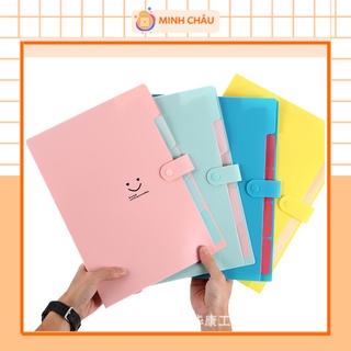 Túi Đựng Tài Liệu A4 Dạng 5 Ngăn Smile Cứng Cáp Dày Dặn Bảo Quản Tài Liệu Hồ Sơ Tiện Dụng