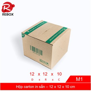 Hộp 12x12x10 cm - 20 hộp carton đóng hàng in sẵn