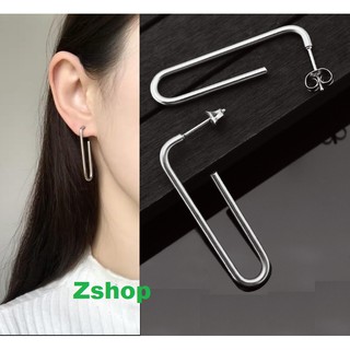 Khuyên tai titan thanh tròn uốn chữ U lớn (1 đôi)