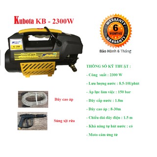 Máy rửa xe KUBOTA 2300W. TẶNG BÌNH BỌT TUYẾT