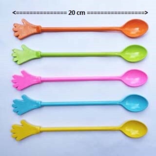 Set 10 muỗng nhựa màu trà sữa, sinh tố, cà phê, nước ép, trang trí