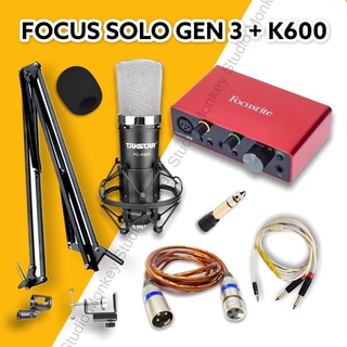 Bộ Combo Mic Thu Âm Hát Livestream Focusrite Solo Gen 3 &amp; Mic TAKSTAR PC K600 ⚡BH 1 NĂM⚡ Thu Âm Điện Thoại Máy Tính