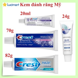 Kem đánh răng Crest 3D White, Crest GUM Detoxify, Crest Baking Soda &amp; Peroxide [Hàng Mỹ]