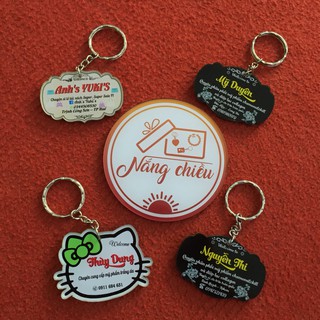 Móc khóa mica - khung bảng hiệu shop, in và thiết kế theo mẫu có sẵn