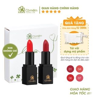 Set 2 Thỏi Son Lụa Mini Không Chì Cỏ Mềm 4g