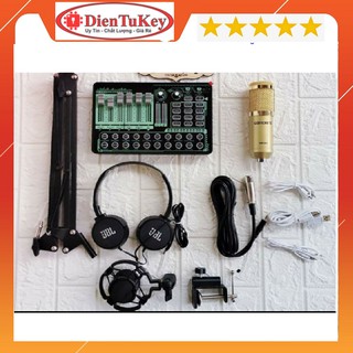 [Mã ELHACE giảm 4% đơn 300K] Bộ hát live sound card H9 Pro 2021 và mic BM900 tặng kẹp mic và tai nghe