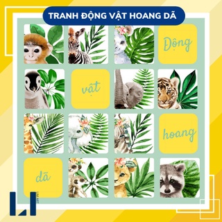 Tranh sơn dầu số hoá có khung LIM Art - Tranh tô màu theo số động vật hoang dã
